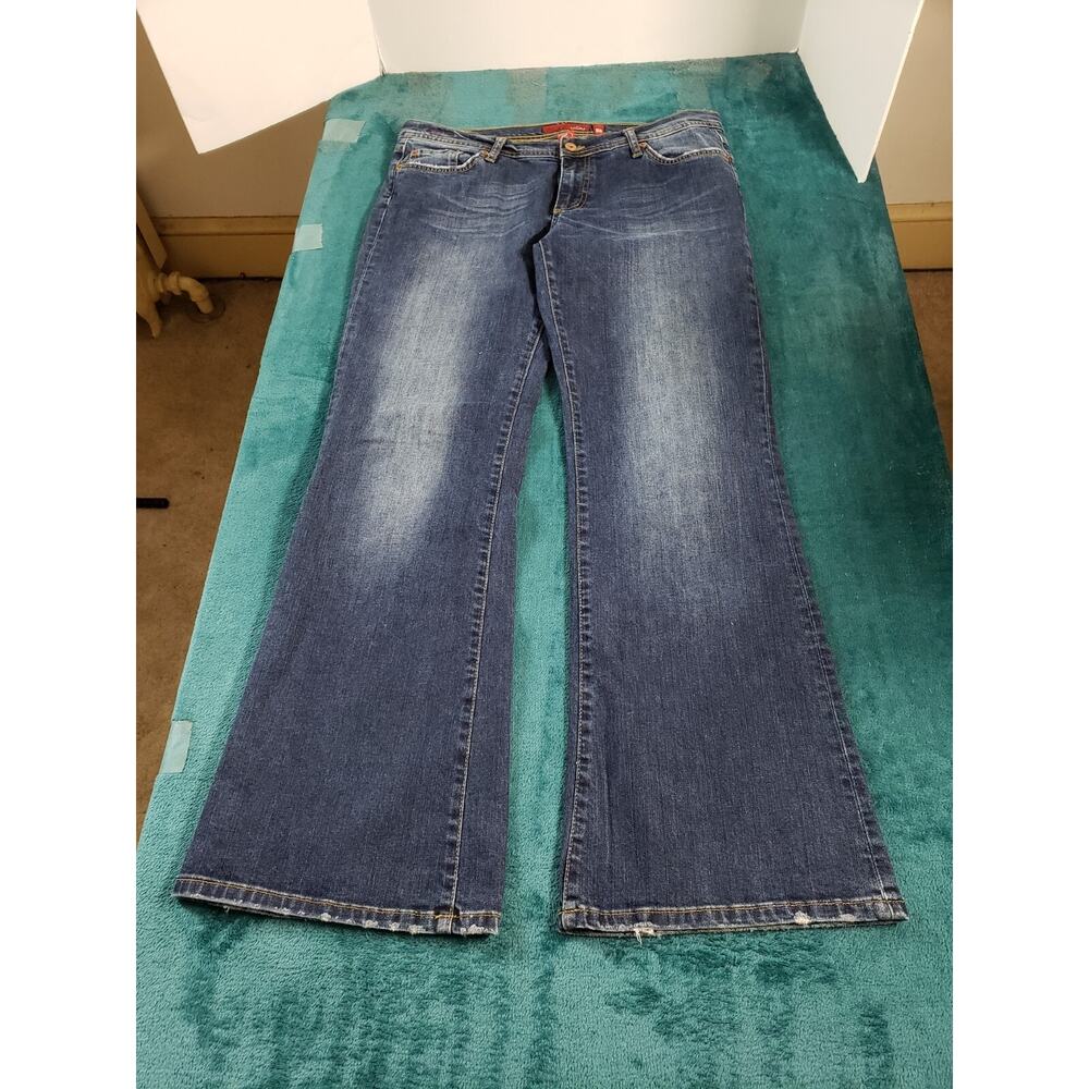 Colins Jeans Womens Blue Size 12 Low Rise Pants Stretch Zoe Flare Ladies Denim